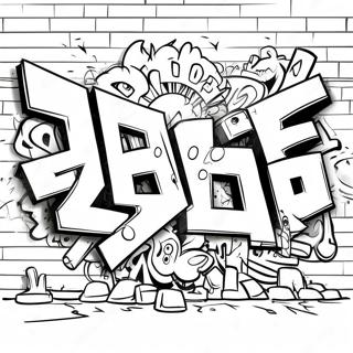 Farverig Graffiti Væg Malebog | Graffiti malebog