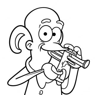 Squidward Spiller Klarinet Malebog | Blæksprutte malebog