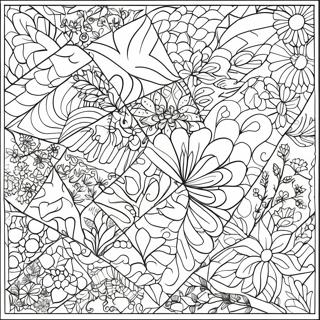 Patchwork Quilt Farvelægningsside | Lap malebog