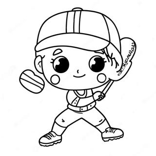 Elskelig Softball Spiller Farvelægningsside | Søde Softball malebog