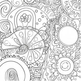 Farverige groovy former farvelægningsside | Groovy malebog