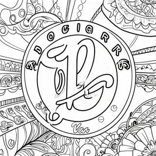 Dodgers Logo Farvelægningsside | Dodgers malebog