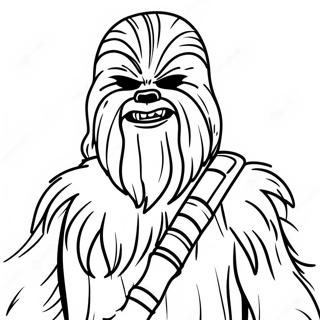 Chewbacca med buekast farvelægningsside | Chewbacca malebog