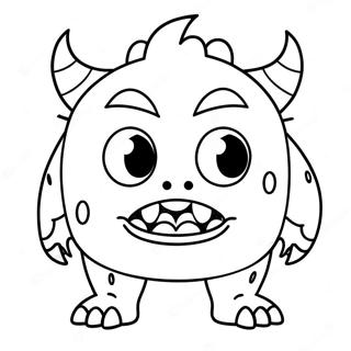 Surt monster farvelægningsside | Vred malebog
