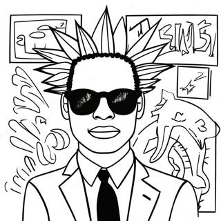 Farverig Basquiat Kunst Malebog | Basquiat malebog