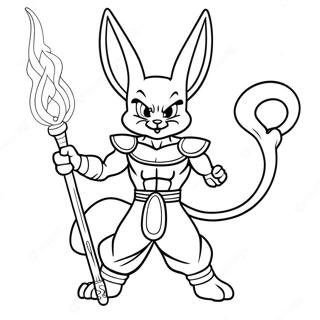 Beerus med sin Stab Malebog | Beerus malebog