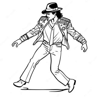 Michael Jackson moonwalking farvelægningsside | Michael Jackson malebog