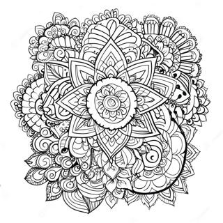 Henna mandala farvelægningsside | Henna malebog
