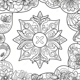 Black Clover Logo Farvelægningsside | Sort Kløver malebog