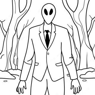 Slenderman farvelægningsside | Slenderman malebog