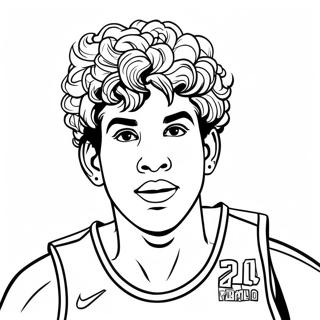 LaMelo Ball i Aktion Farvelægningsside | LaMelo Ball malebog