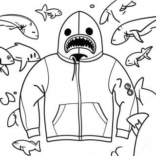 Bape Shark Hoodie Farvelægningsside | Bape malebog