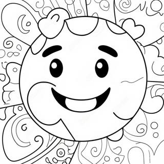Glad Smilende Ansigt Malebog | Ansigt malebog