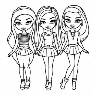 Stilfuld Bratz modeopvisning farvelægningsside | Mode Bratz malebog