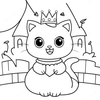 Glitrende Prinsesse Kitty i et Slot Malebog | Prinsesse Kat malebog