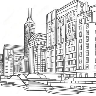 Farverig Chicago Arkitektur Malebog | Chicago malebog