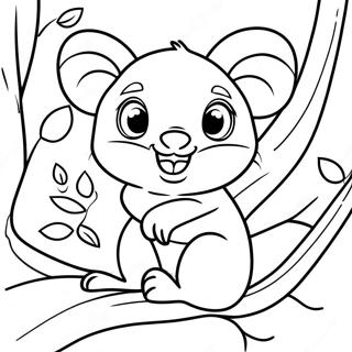 Legesyg Opossum i et Træ Malebog | Possum malebog