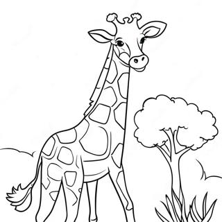 Giraffe med Farverige Pletter Farvelægningsside | Brev G malebog