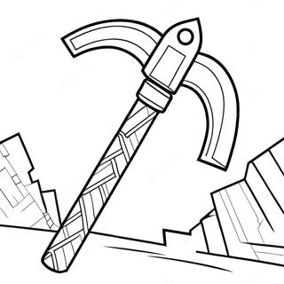 Farverig Minecraft Pickaxe Malebog | Minecraft Værktøjer malebog
