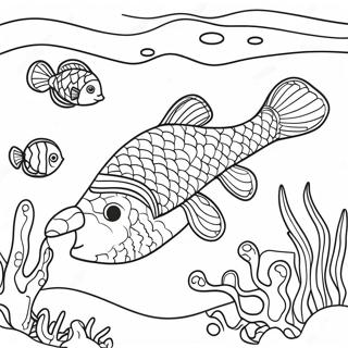 Farverig Havfugl Underwater Scene Malebog | Havvinge malebog