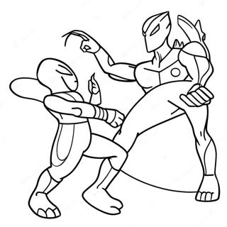 Ultraman kæmper mod alienmonster farvelægningsside | Ultraman malebog