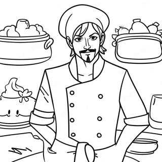 Sanji i Stilfuld Kokkedragt Malebog | Sanji malebog