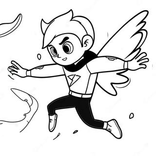 Danny Phantom Flyvende i Spøgelsesform Farvelægningsside | Danny Phantom malebog