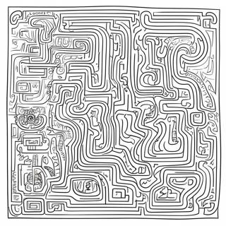Intrikat Labyrint Maze Farvelægningsside | Labyrint malebog