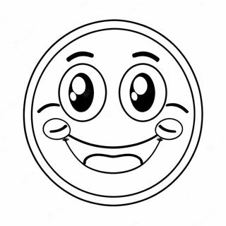 Glad Emoji Ansigt Farvelægningsside