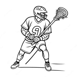Lacrosse Spiller i Aktion Farvelægningsside | Lacrosse malebog