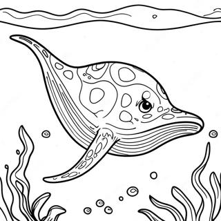 Stingray Svømmer Graciøst Farvelægningsside | Sting Ray malebog