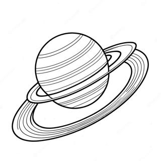 Farverig Saturn med Ringene Farvelægningsside | Saturn malebog