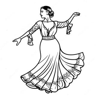 Farverig Spansk Flamenco Danser Farvelægningsside | Spanien malebog