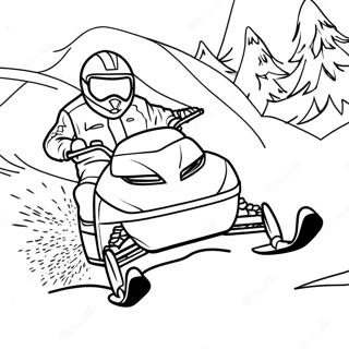 Hurtig Snescooter Racing Farvelægningsside | Snescooter malebog