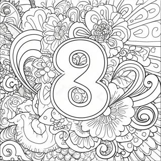 Nummer 8 Farvelægningsside | Nummer 8 malebog