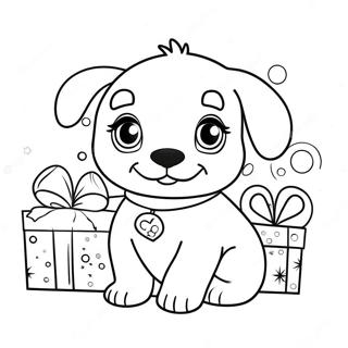 Julehund Farvelægningsside | Julehund malebog