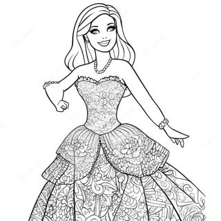 Bibble Barbie i en Glitrende Kjole Malebog | Bibble Barbie malebog