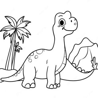Brontosaurus farvelægningsside | Brontosaurus malebog