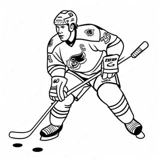 NHL Ishockeyspiller i Aktion Farvelægningsside | NHL malebog