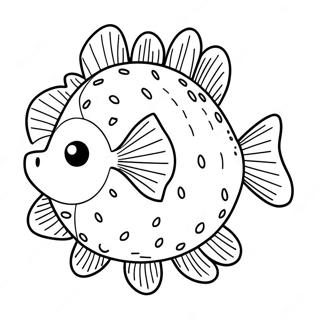 Pufferfisk Farvelægningsside | Pufferfisk malebog