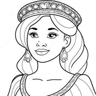 Sort Prinsesse Farvelægningsside | Sort Prinsesse malebog