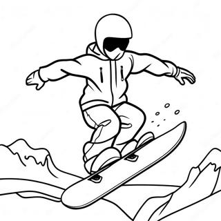 Cool Snowboarder i Aktion Farvelægningsside | Snowboarding malebog