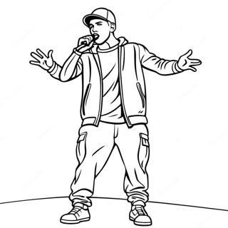 Eminem optræder på scenen farvelægningsside | Eminem malebog