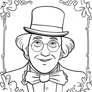 Guld Billet Willy Wonka Farvning Side | Willy Wonka malebog