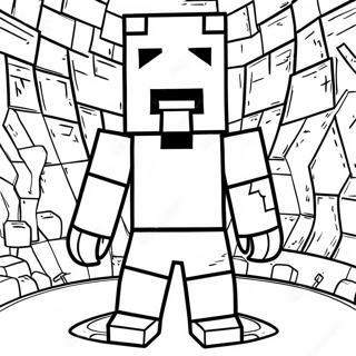 Minecraft Steve med diamant rustning farvelægningsside | Minecraft Steve malebog