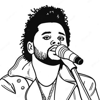 The Weeknd Optræder på Scenen Malebog | The Weeknd malebog