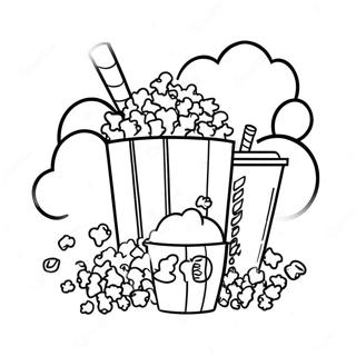 Popcorn og Sodavand i Biografen Malebog | Biograf malebog
