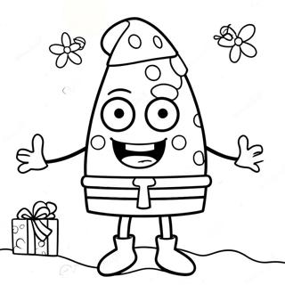 SpongeBob Julefarvning Side | SpongeBob Jul malebog