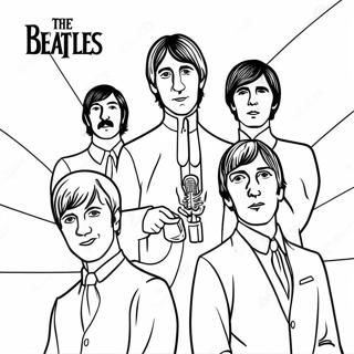 Farverig Beatles albumcover farvelægningsside | Beatles malebog