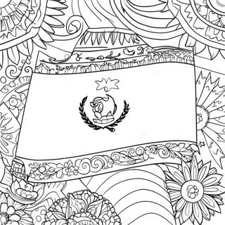 Hispanske flag farvelægningssider | Hispanske Flag malebog